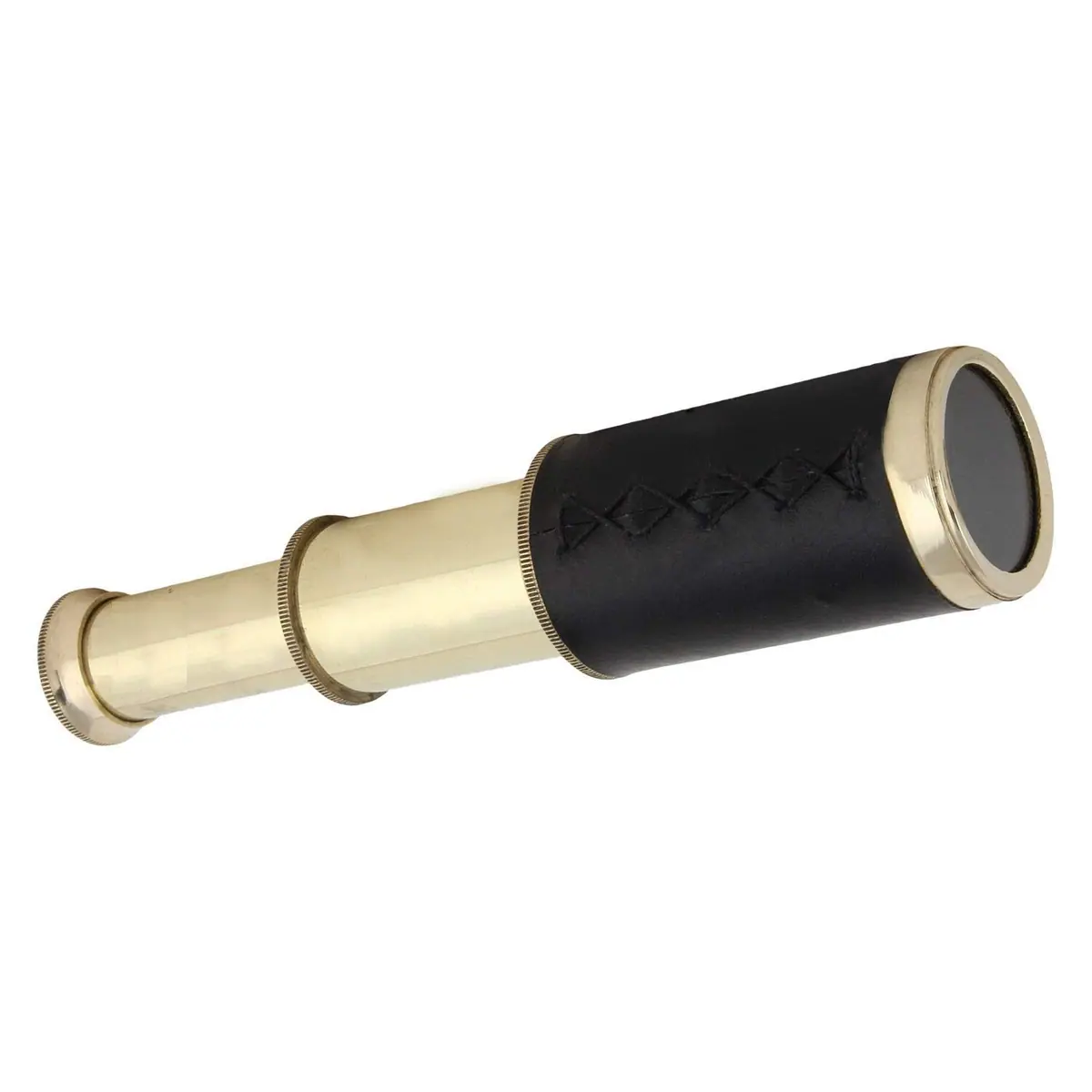 Antikes Messing-Fernrohr Replika mit Leder (19. Jh.)