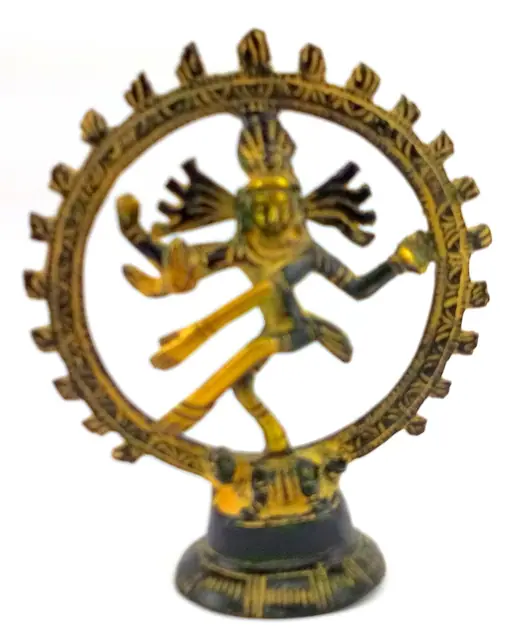 Messingfigur Shiva im Sonnenkreis