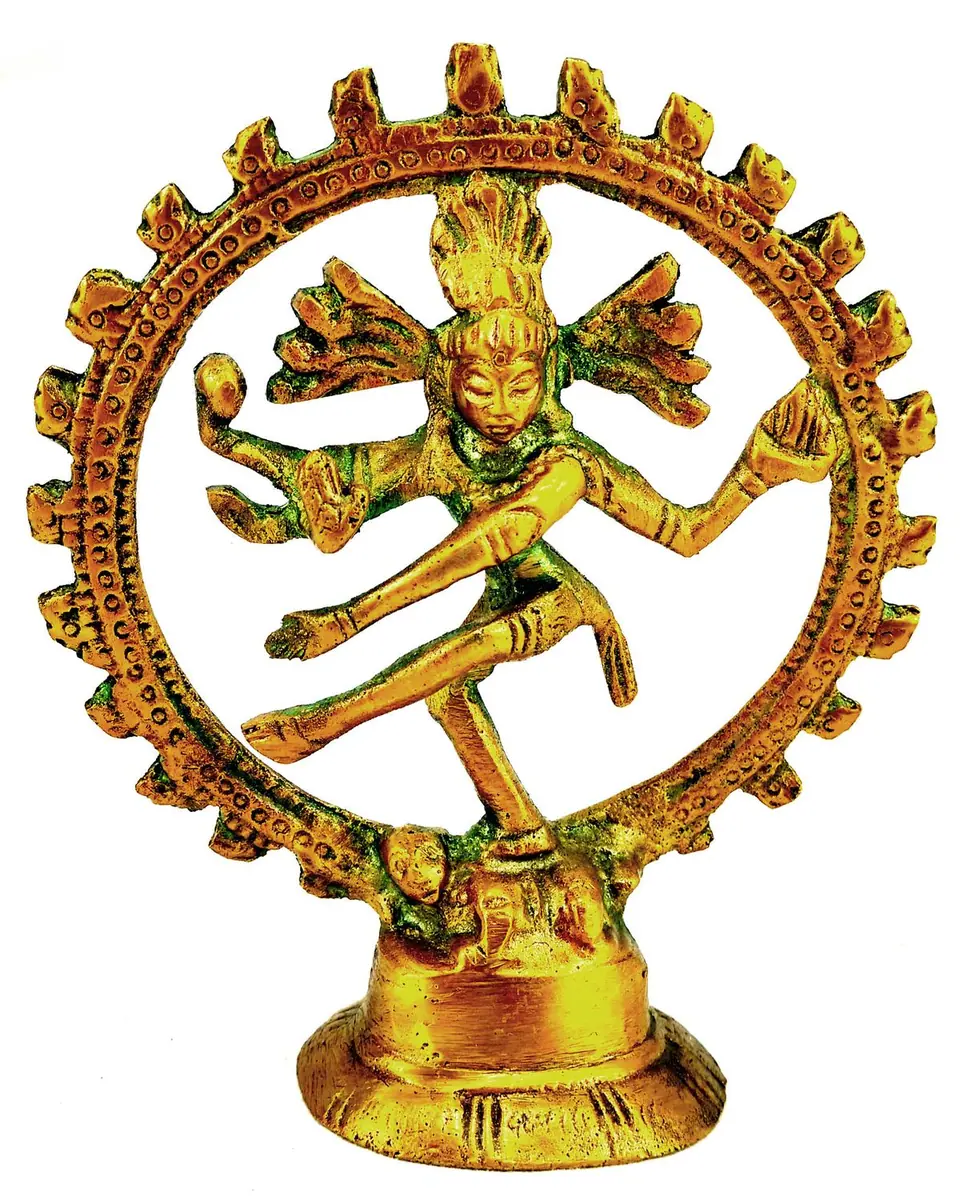 Messingfigur Shiva im Sonnenkreis