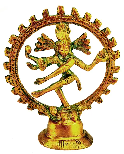 Messingfigur Shiva im Sonnenkreis