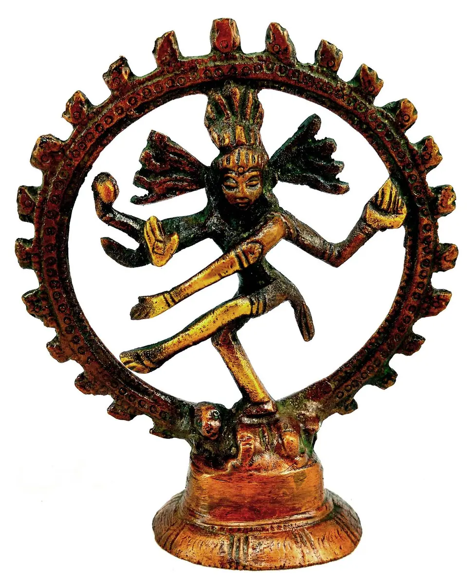 Messingfigur Shiva im Sonnenkreis