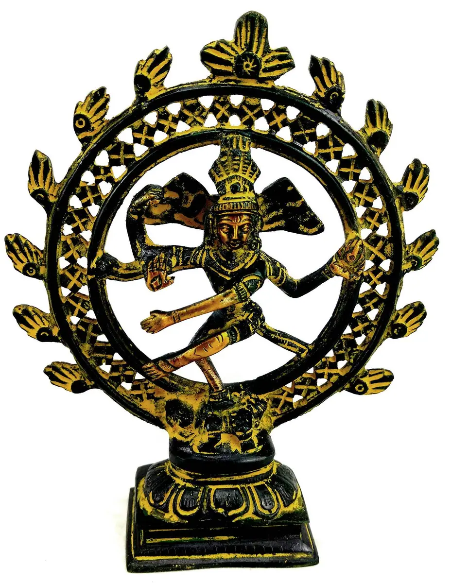 Messingfigur Shiva im Sonnenkreis